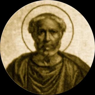 Portrait medallion of Pope Damasus I, after the basilica frieze