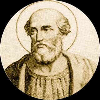 Portrait medallion of Pope Hyginus, after the basilica frieze