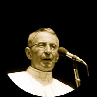 Photograph of Pope John Paul I, rendered as a medallion