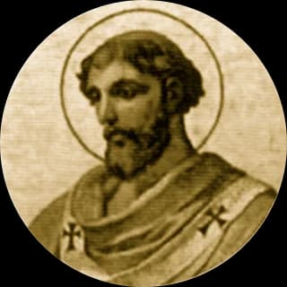 Portrait medallion of Pope Miltiades, after the basilica frieze