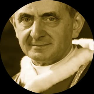 Photograph of Pope Paul VI, rendered as a medallion