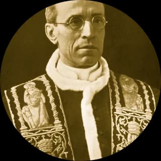 Photograph of Pope Pius XII, rendered as a medallion