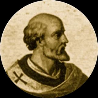 Portrait medallion of Pope Sylvester II, after the basilica frieze
